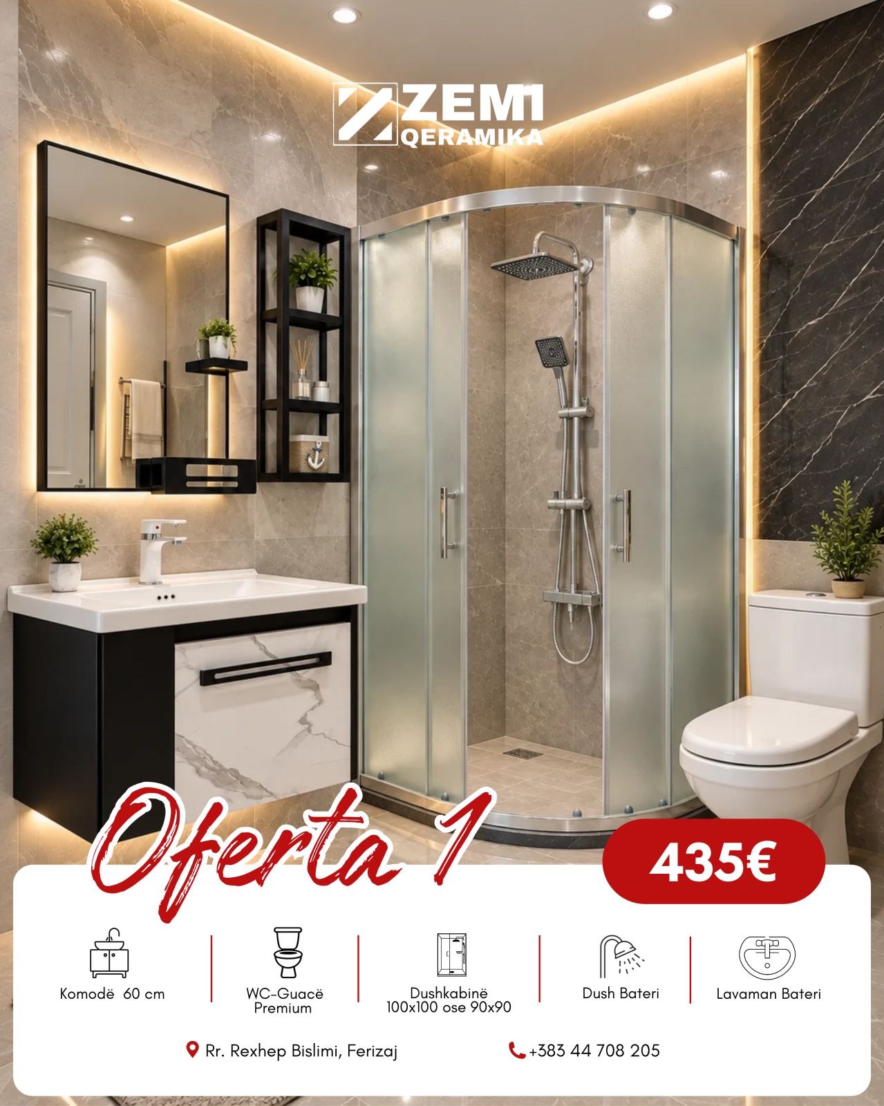 Pllaka dhe banjo për çdo hapësirë